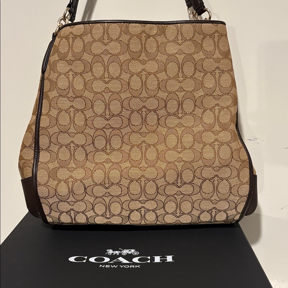 Coach Tan and Brown Phoebe Shoulder Bag F36424